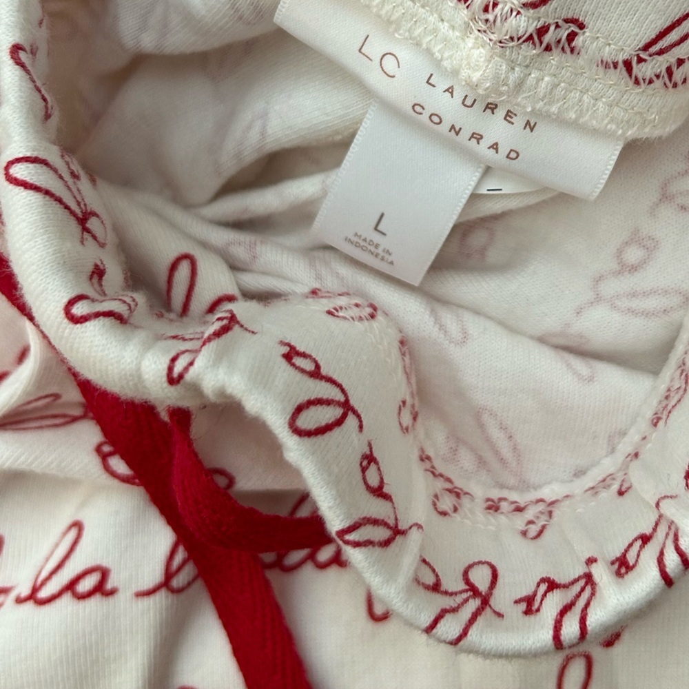 Men’s LC Lauren Conrad Fa La La Christmas Family Pajama Set, size Large - Picture 4 of 6